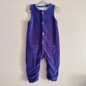 Baby Boden Blue Corduroy Button Front Overalls Colorful Buttons 18-24M